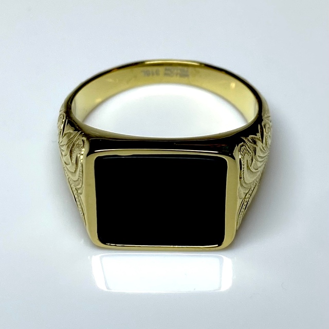 ハワイアンジュエリー　オニキス指輪　メンズ　レディース  メンズのアクセサリー(リング(指輪))の商品写真