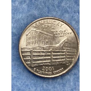 アメリカ25セント記念硬貨 Kentucky 2001-5-P(貨幣)