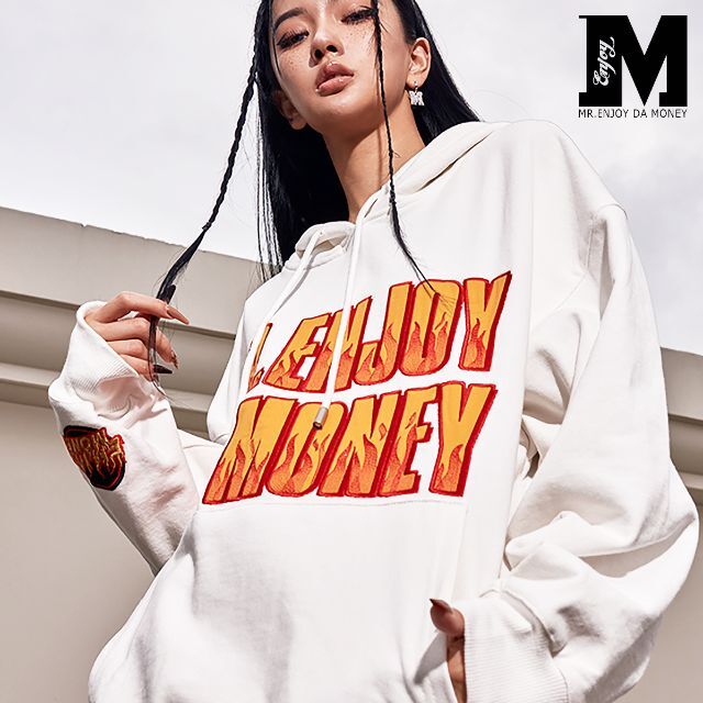 MR.ENJOY DA MONEY 正規品 ユニセックス ロゴワッペン パーカー