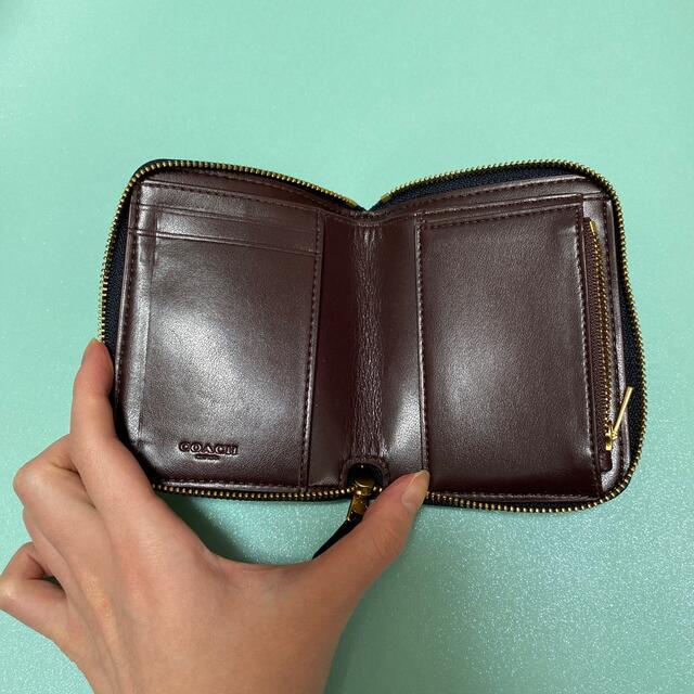 COACH(コーチ)のCOACH折り財布　ミニ財布　ネイビー レディースのファッション小物(財布)の商品写真
