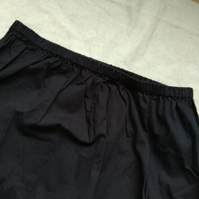 MUJI (無印良品)(ムジルシリョウヒン)の無印良品　裾フリル　膝下スカート黒　L 美品 レディースのスカート(ひざ丈スカート)の商品写真