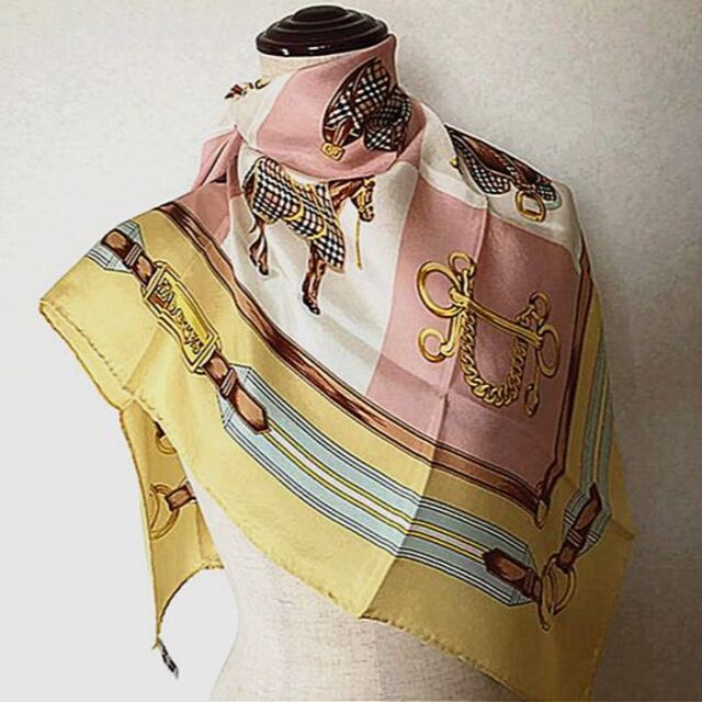 バーバリー【超レア】定番ノバチェック盛装馬&馬具柄シルク大判