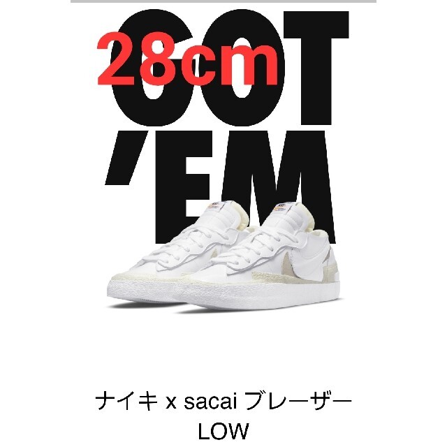 NIKE(ナイキ)の28cm ナイキ x sacai ブレーザー LOW メンズの靴/シューズ(スニーカー)の商品写真