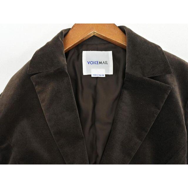 VOICEMAIL(ヴォイスメール)のヴォイスメール ベロア テーラード ジャケット size38/茶 レディースのジャケット/アウター(テーラードジャケット)の商品写真