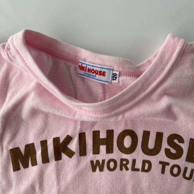 mikihouse(ミキハウス)のミキハウス　Tシャツ　ワールドツアー　豪華ワッペン　動物　ピンク　120cm キッズ/ベビー/マタニティのキッズ服女の子用(90cm~)(Tシャツ/カットソー)の商品写真