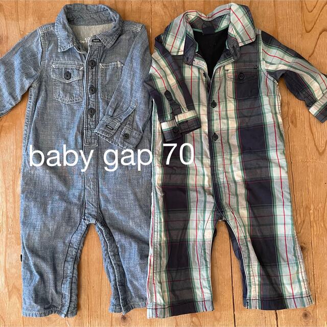 babyGAP babyGAP 70 デニムロンパース つなぎ 2枚セットの通販 by fuwa's shop｜ベビーギャップならラクマ