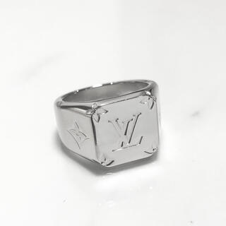 LOUIS VUITTON - ヴィトン 指輪 シグネット シルバー 銀 モチーフ ロゴ