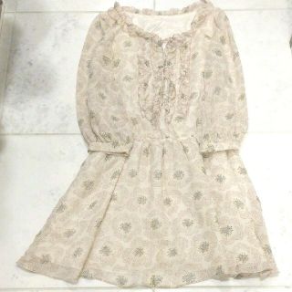 ジルスチュアート(JILLSTUART)のジルスチュアート　0　チュニック　ワンピース　花　春　ピンク(ミニワンピース)