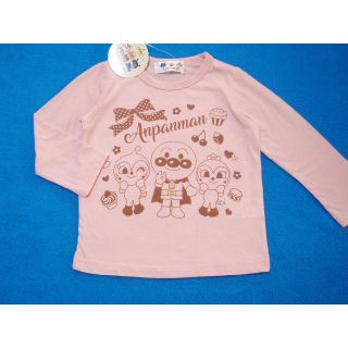 アンパンマン(アンパンマン)の新品　90cm　アンパンマン　2022ワンカラー長袖Ｔシャツ　ピンク(Tシャツ/カットソー)