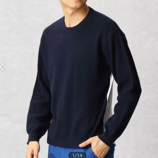 コムサメン(COMME CA MEN)の新品未使用　定価20900円　コムサメン　シャツレイヤード　クルーネックニット(Tシャツ/カットソー(七分/長袖))