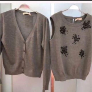 新品タグ付 Apuweiser-riche ビーズ刺繍アンサンブル