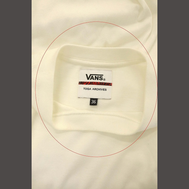 VANS(ヴァンズ)のバンズ × トーガアーカイブス 半袖カットソーワンピース ロング ロゴ 36 白 レディースのワンピース(ロングワンピース/マキシワンピース)の商品写真