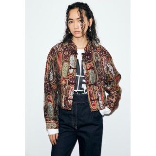 マウジー(moussy)のMOUSSY PAISLEY JACQUARD SH ジャケット(ノーカラージャケット)