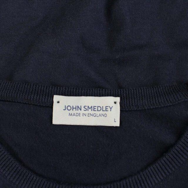 JOHN SMEDLEY(ジョンスメドレー)のジョンスメドレー クルーネック ニット カットソー 長袖 L 紺 ネイビー メンズのトップス(ニット/セーター)の商品写真