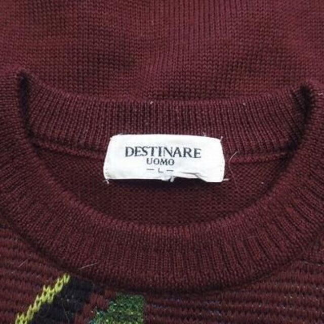 90's ヴィンテージ DESTINARE UOMO 切替ベロア ニットセーター