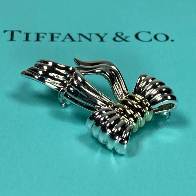 Tiffany& Co. ティファニー リボンモチーフ ブローチ 925/750 | www