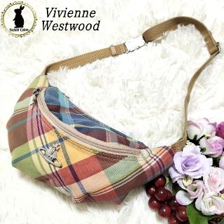 ヴィヴィアンウエストウッド(Vivienne Westwood)のヴィヴィアンウエストウッド ウエストポーチ オーブロゴ チェック柄 キャンバス(ボディバッグ/ウエストポーチ)