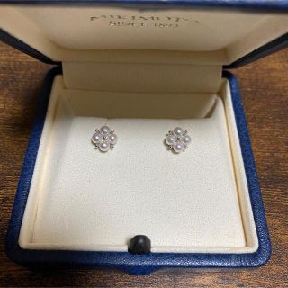 ミキモト ベビーパール ピアス 現行モデル PE-1775PU型 アコヤパール3.2mm K18WG MIKIMOTO【13971】