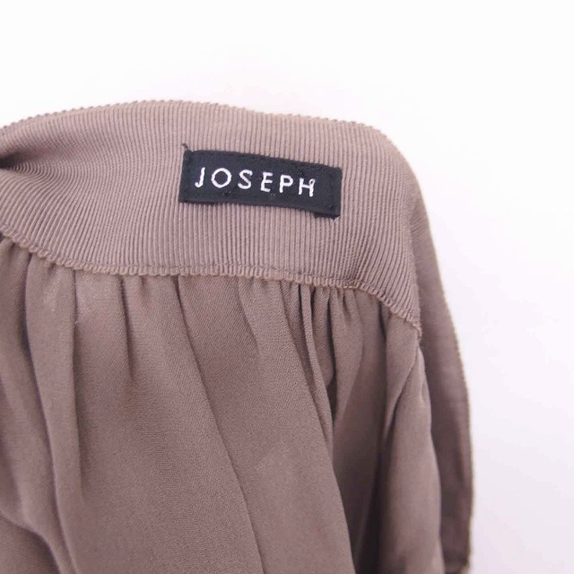 JOSEPH(ジョゼフ)のジョセフ フレア スカート ひざ丈 薄手 シルク サイドジップ 38 茶 レディースのスカート(ひざ丈スカート)の商品写真