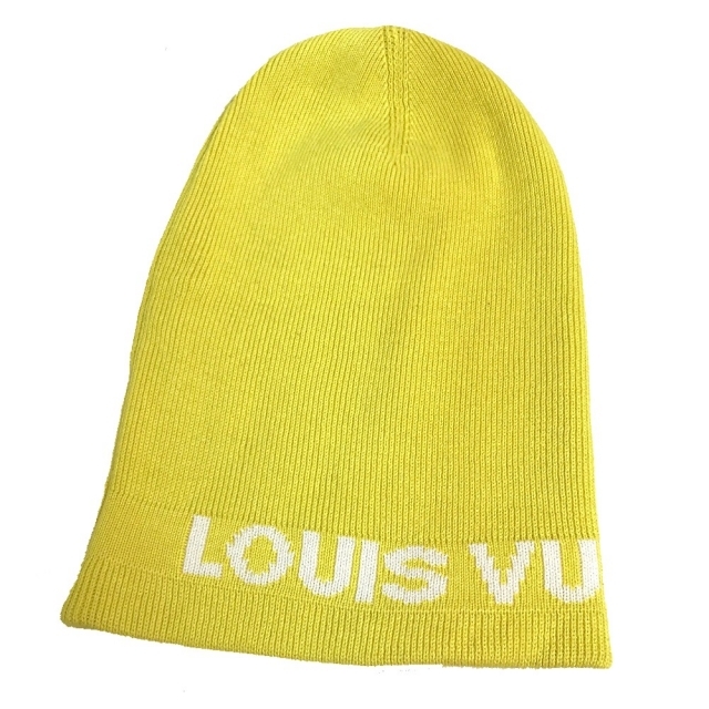 LOUIS VUITTON(ルイヴィトン)の新品同様 ルイヴィトン ルイヴィトンカップ 帽子 ニット帽 コットン イエロー メンズの帽子(ニット帽/ビーニー)の商品写真