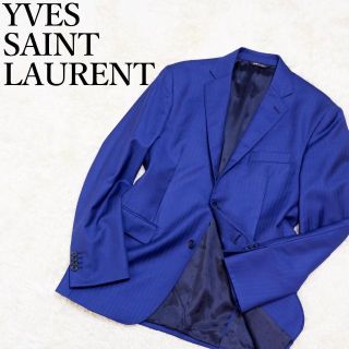 サンローラン(Saint Laurent)のイヴサンローラン シャドーストライプ イタリア製 テーラードジャケット ネイビー(テーラードジャケット)