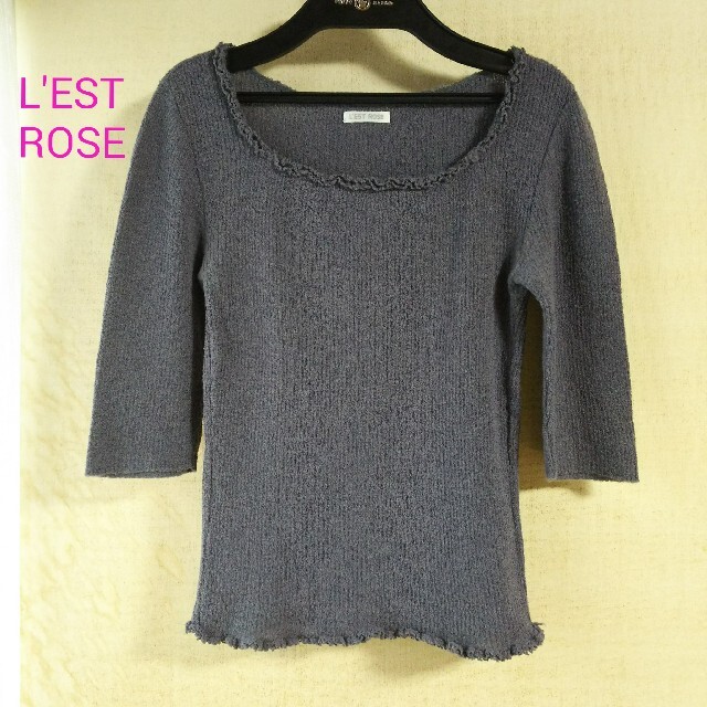 L'EST ROSE(レストローズ)のL'EST ROSE レストローズ☆ニット トップス 五分袖 レディースのトップス(ニット/セーター)の商品写真