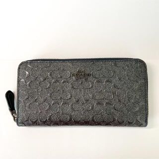 コーチ(COACH)のcoach ブラック　シグネチャー　長財布(財布)