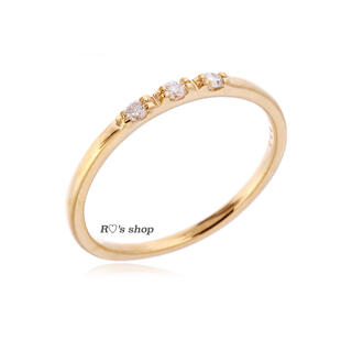 ユナイテッドアローズ(UNITED ARROWS)の極美品 ダイヤモンド k18 ピンキーリング 5号 指輪 ハーフエタニティリング(リング(指輪))