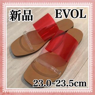 イーボル(EVOL)の新品 EVOL サンダル 赤 ブランド 厚底 韓国 パンプス ヒール スポーツ(サンダル)