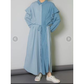 ケービーエフ(KBF)の新品👗コンビフリルワンピース(ロングワンピース/マキシワンピース)