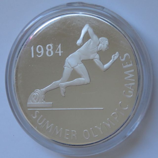 貨幣ジャマイカ 1984年 25ドル プルーフ銀貨 ロサンゼルス夏五輪記念