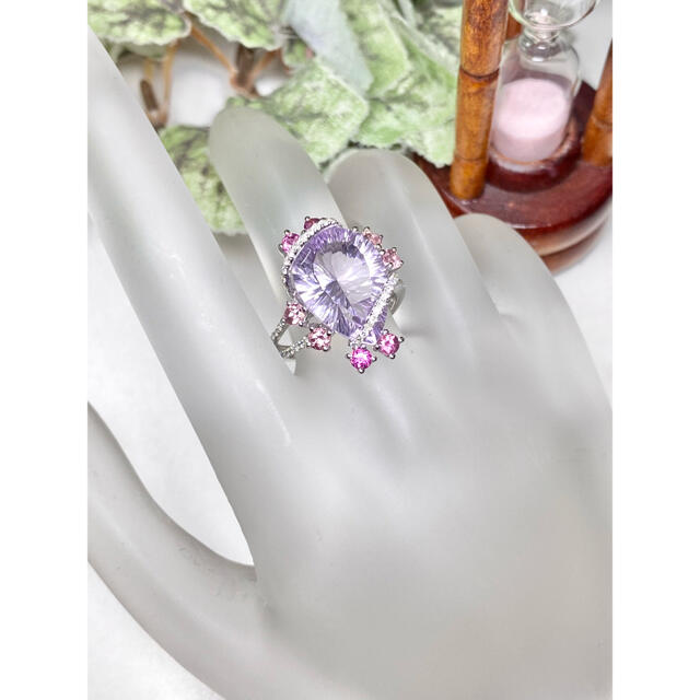 【専用出品】モルガナイト 6.58ct 他 K18WG リング 3