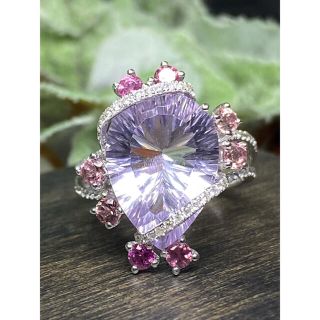 【専用出品】モルガナイト 6.58ct 他 K18WG リング(リング(指輪))