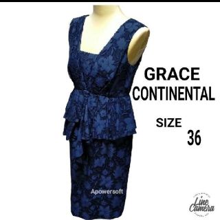 グレースコンチネンタル(GRACE CONTINENTAL)のグレースコンチネンタル　ジャガードフリルワンピース　ノースリーブ(ひざ丈ワンピース)