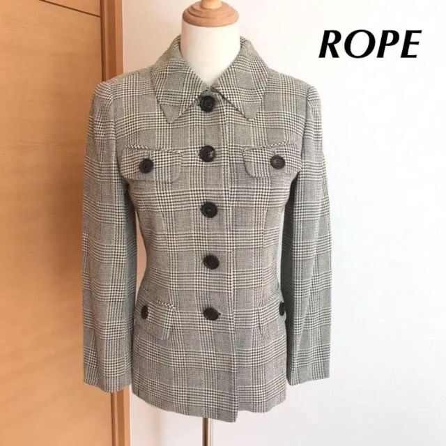 ROPE’(ロペ)の＊ロペ＊ROPE ジャケット  テーラード　チェック　レディース　千鳥格子 レディースのジャケット/アウター(テーラードジャケット)の商品写真