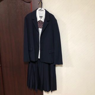 美品　高校ブレザー、スカート、カッター、リボン　制服　4点セット　(セット/コーデ)