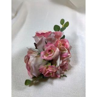 コサージュ 薔薇 ローズ アレンジ ピンク 入園式 入学式 神戸高級造花 アクセ(ブローチ/コサージュ)