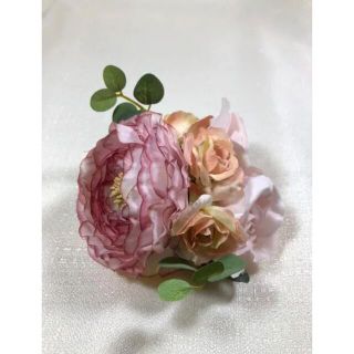 コサージュ アレンジ ピンク ローズ 薔薇 入園式 入学式 神戸 高級 造花(ブローチ/コサージュ)