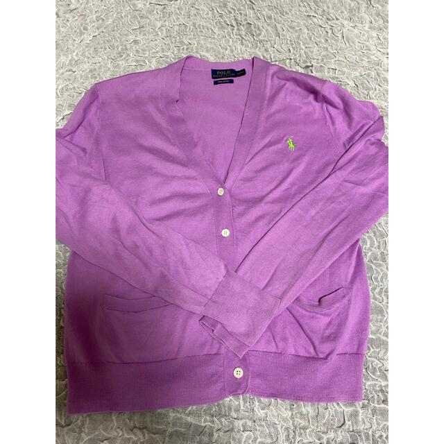 POLO RALPH LAUREN(ポロラルフローレン)のポロ　ラルフローレン　紫藤色カーディガン レディースのトップス(カーディガン)の商品写真