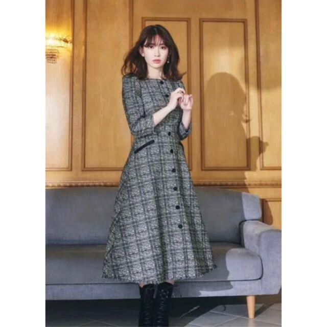 Classic Tweed Midi Dress 【新品未使用】343バスト