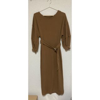 ナイスクラップ(NICE CLAUP)の【中古品】七分袖ワッフルワンピース【NICE CLAUP】(ロングワンピース/マキシワンピース)