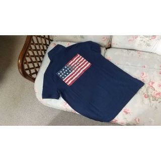 ラルフローレン(Ralph Lauren)の新品☆ラルフローレン ポロシャツ　紺　US S 国旗　ラガーシャツ(ポロシャツ)