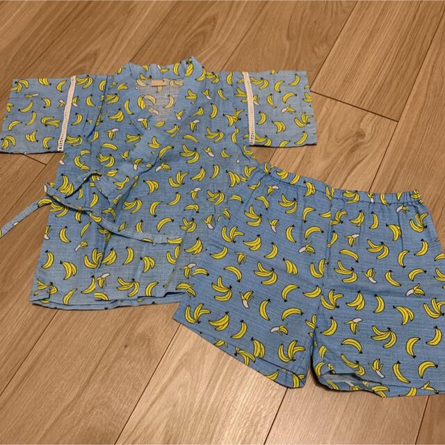 petit main(プティマイン)のバナナ柄　甚平　100 キッズ/ベビー/マタニティのキッズ服男の子用(90cm~)(甚平/浴衣)の商品写真