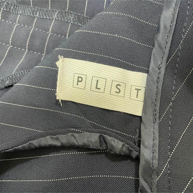 PLST(プラステ)の【格安】PLSTストライプテーパードパンツ　ネイビー　サイズ4 レディースのパンツ(カジュアルパンツ)の商品写真