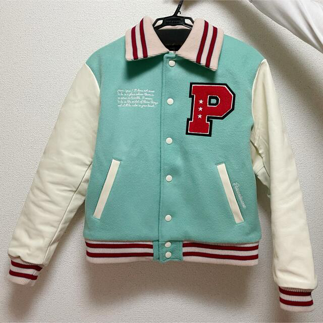 PEACEMINUSONE(ピースマイナスワン)のpeaceminusone PMO VARSITY JACKET #1 MINT メンズのジャケット/アウター(スタジャン)の商品写真