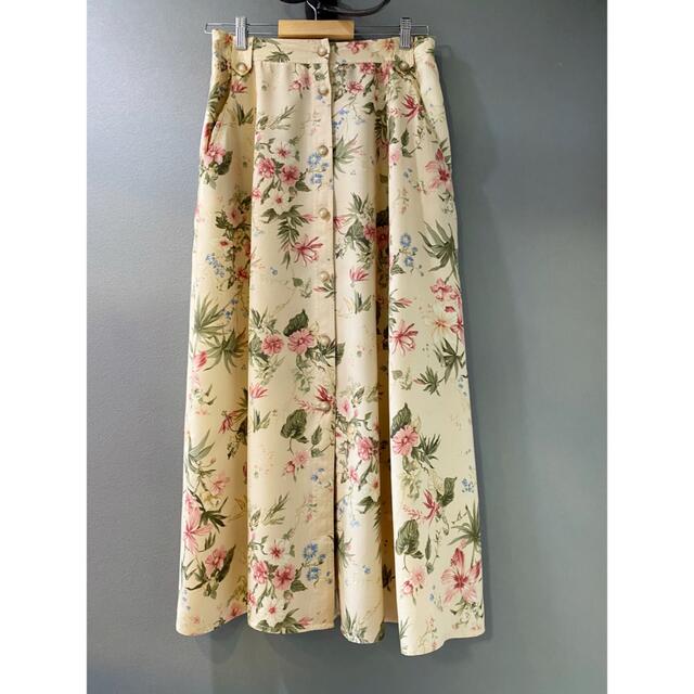 ネイビーシー ビンテージ 70s USA パンジー 花柄 レーヨン ロング