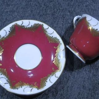 エインズレイ(Aynsley China)のエインズレイ　エンジとホワイト　傷あり(グラス/カップ)