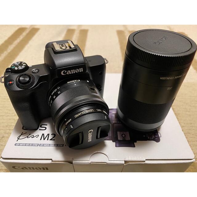 Canon EOS Kiss M2 ダブルズームキット ブラック 限定特売品 44500円