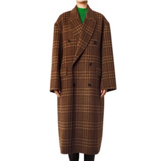 ルシェルブルー(LE CIEL BLEU)のルシェルブルー　CheckDoubleFacedPeakedLapelCoat(ロングコート)