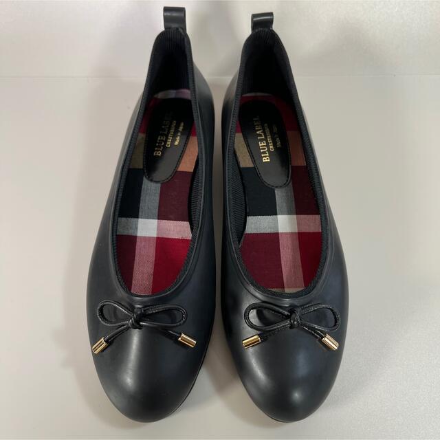 BLUE LABEL CRESTBRIDGE(ブルーレーベルクレストブリッジ)の【美品】ブルーレーベルクレストブリッジ　パンプス　ラバー　チェック　リボン　黒 レディースの靴/シューズ(ハイヒール/パンプス)の商品写真